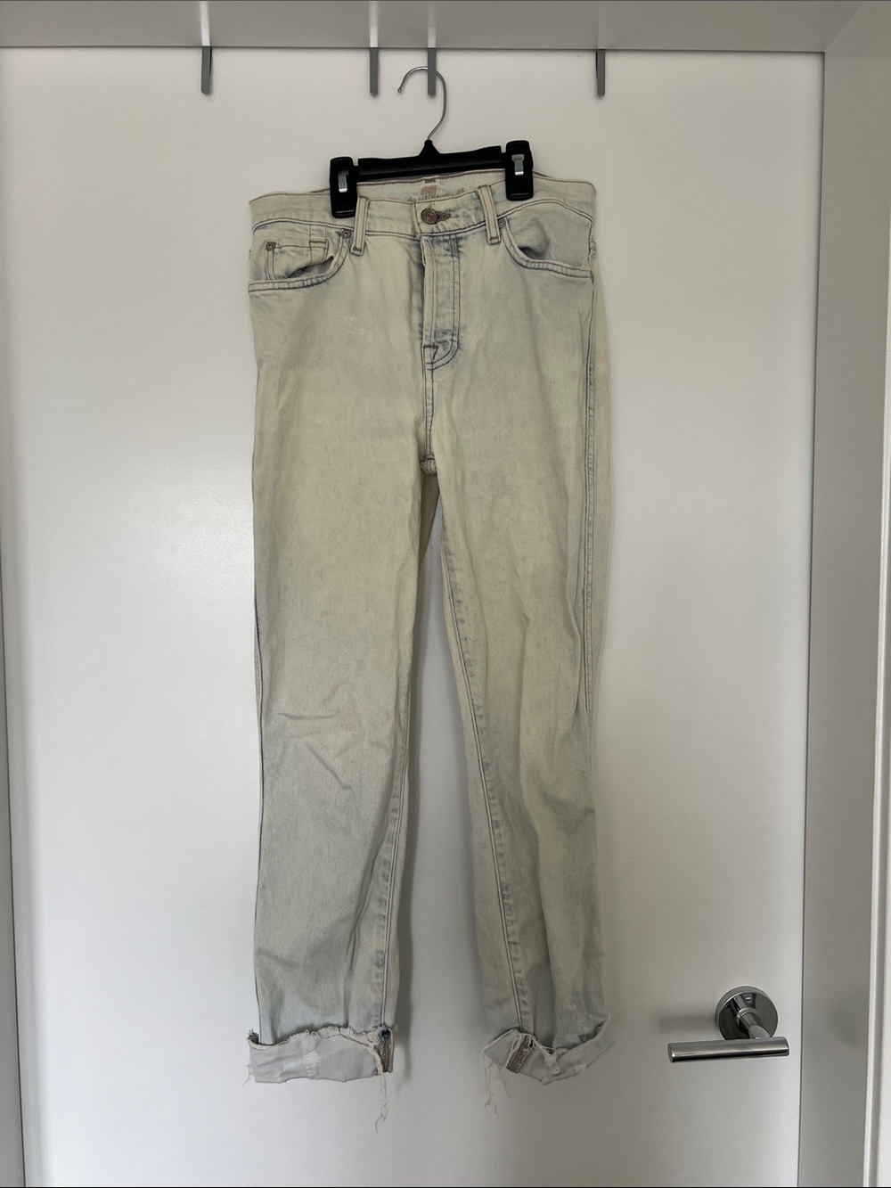 7 for All Mankind Women’s Light Blue Washed Mid-Rise Jeans